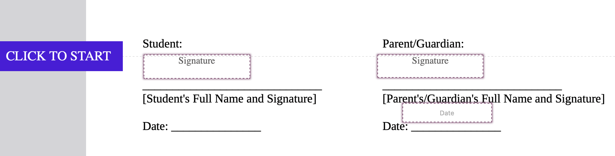 Legally Binding Signature and Audit Trail Interface