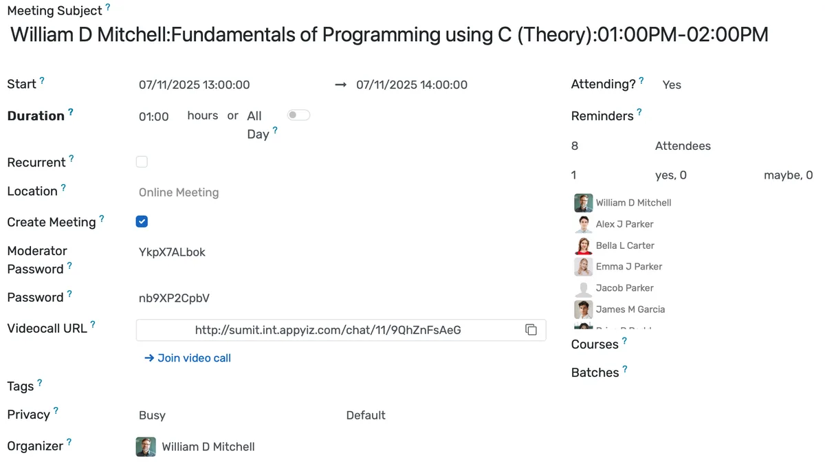 Attendance automation