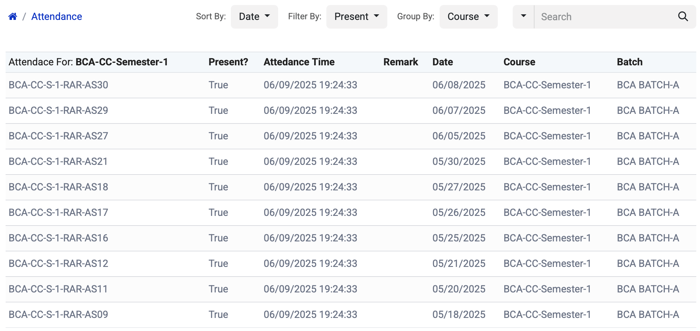 Parent and Student Attendance Portal