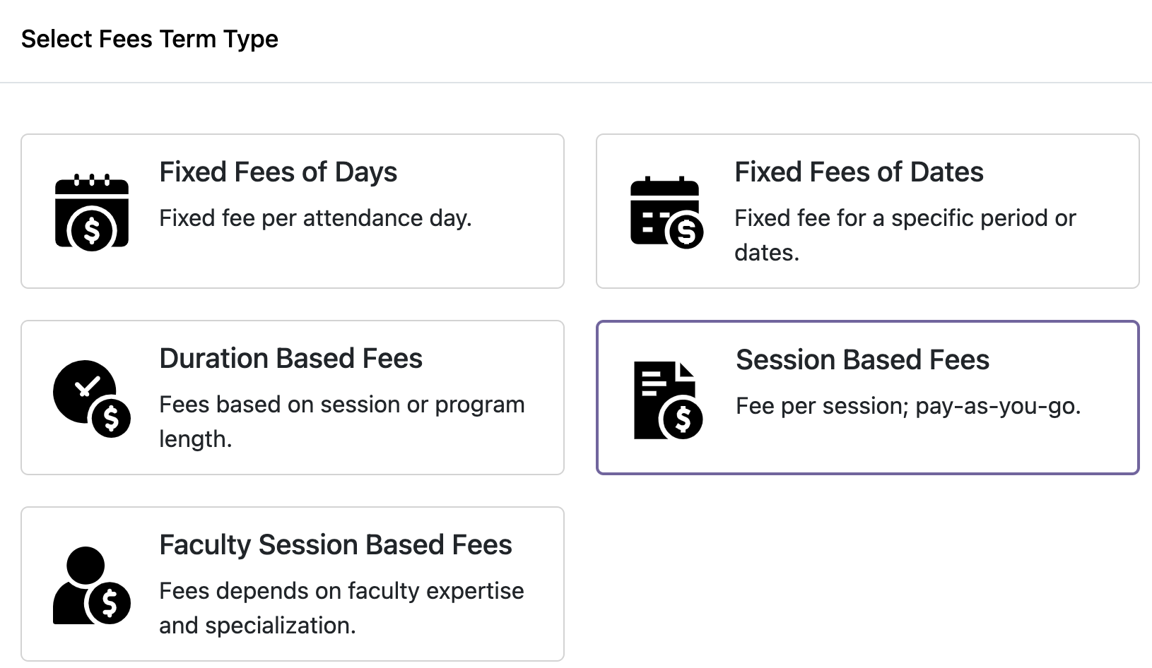 Flexible Fee Architecture and Structure Configuration