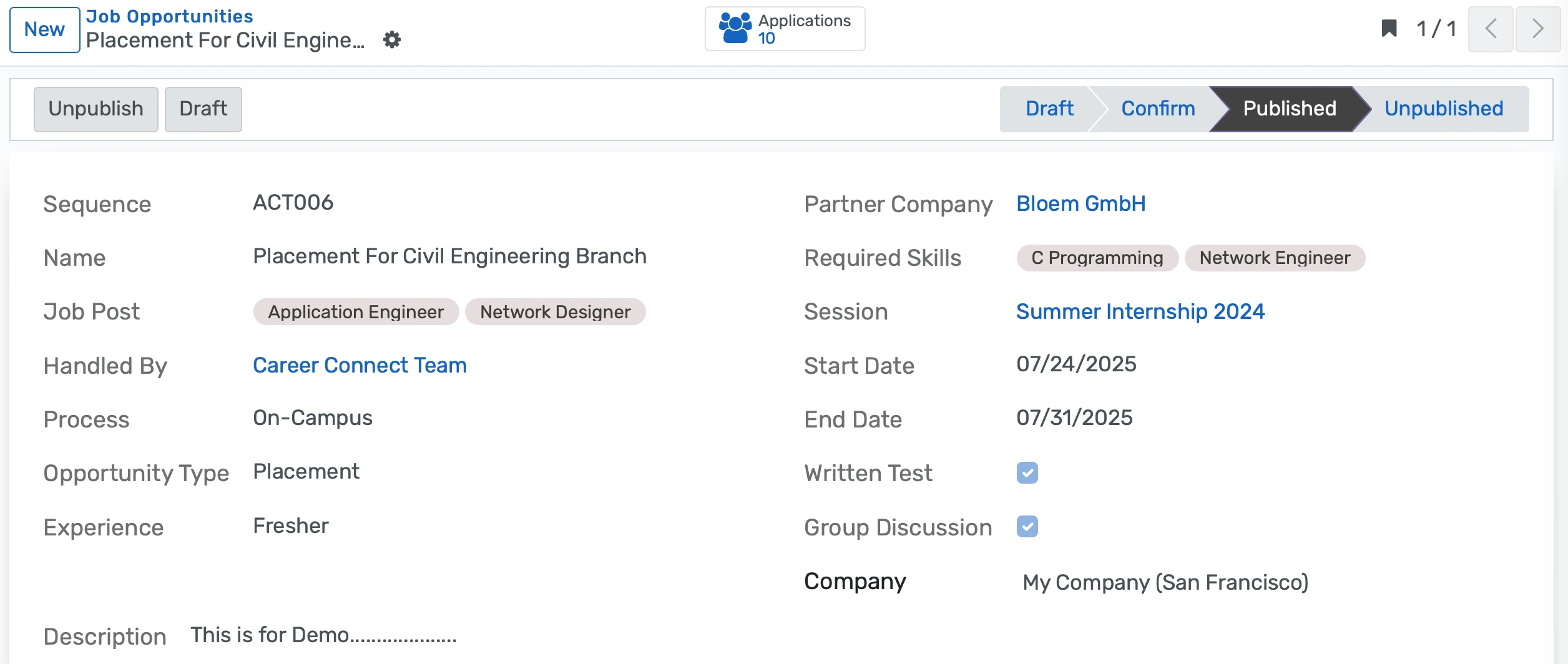 Smart Student-Job Matching Dashboard