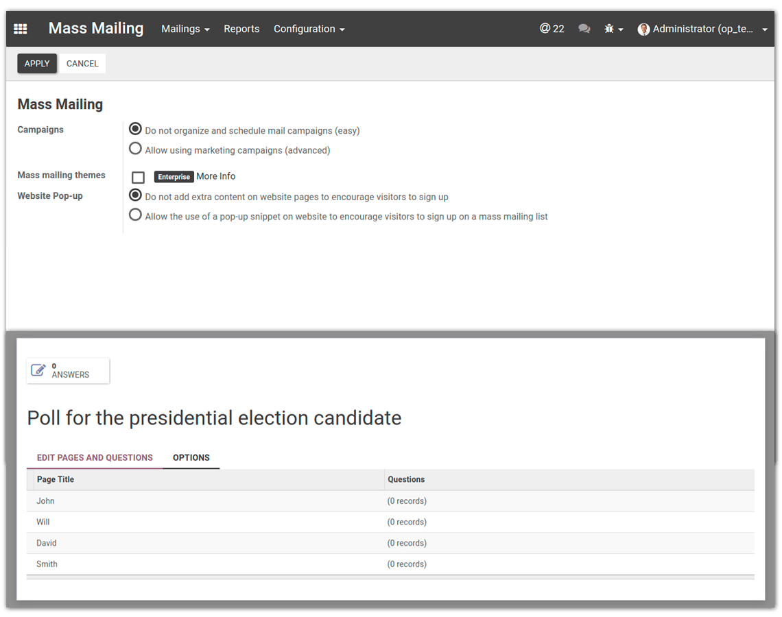 Poll creation