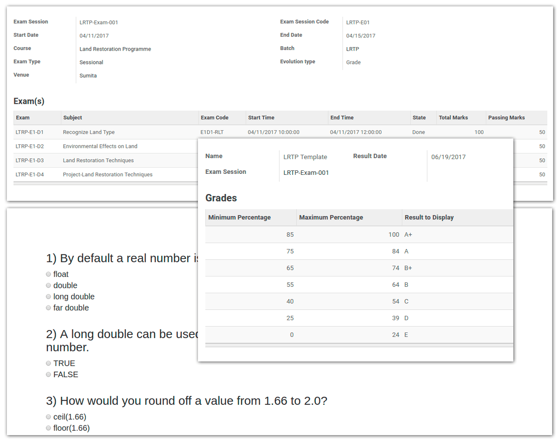 Exam management system