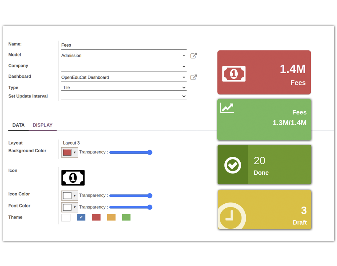 OpenEduCat KPI Layout