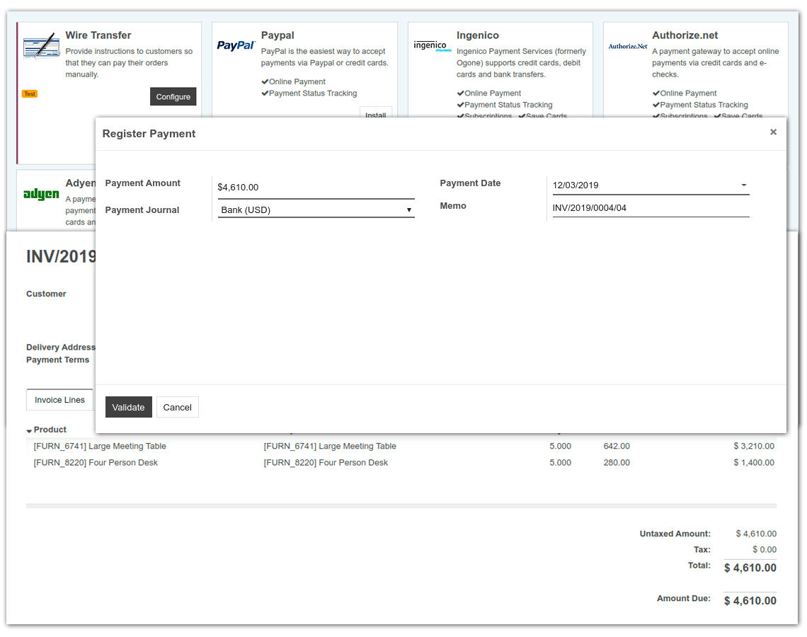 Sistema de pagamento Openeducat