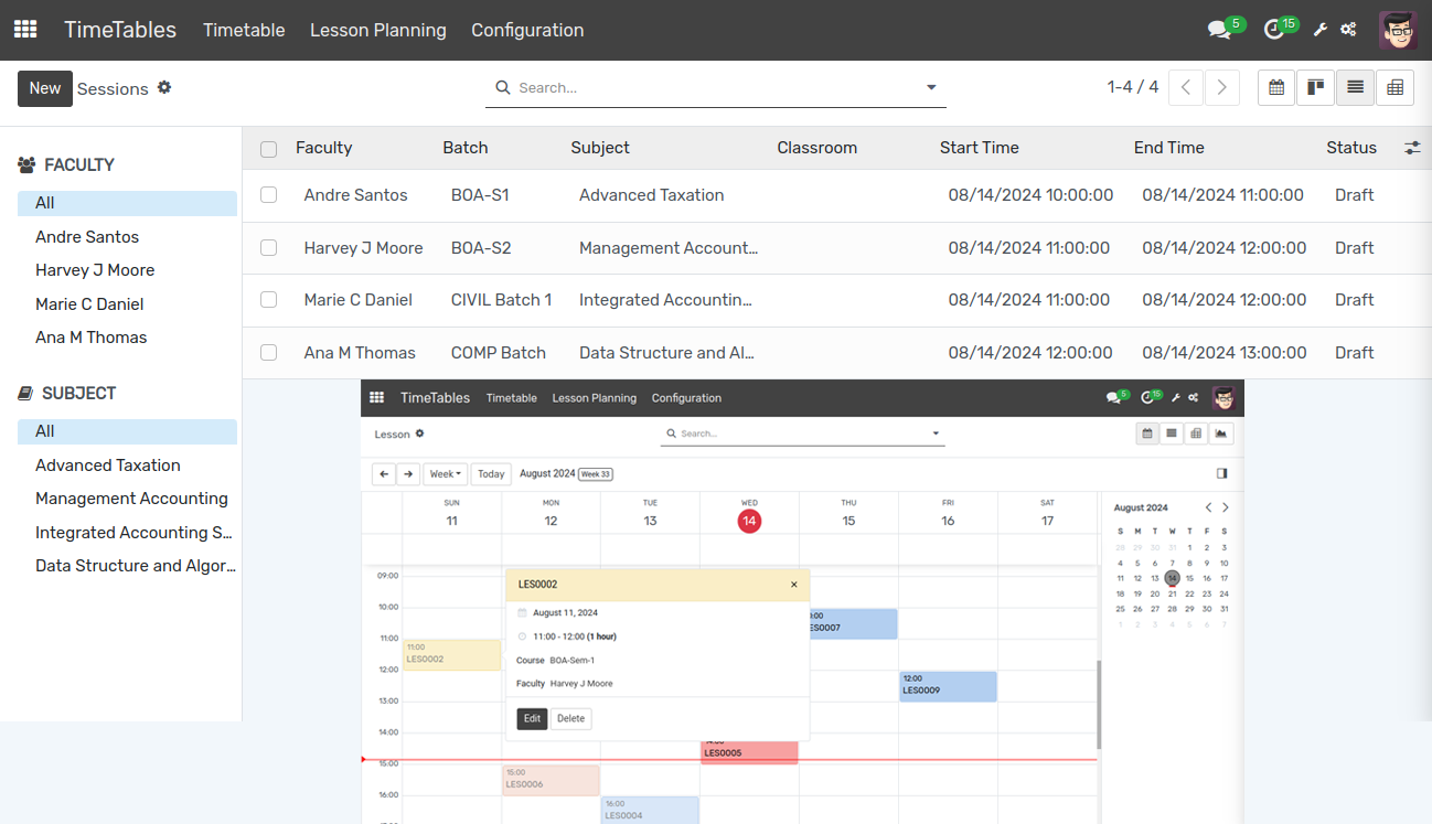 Timetable Management System